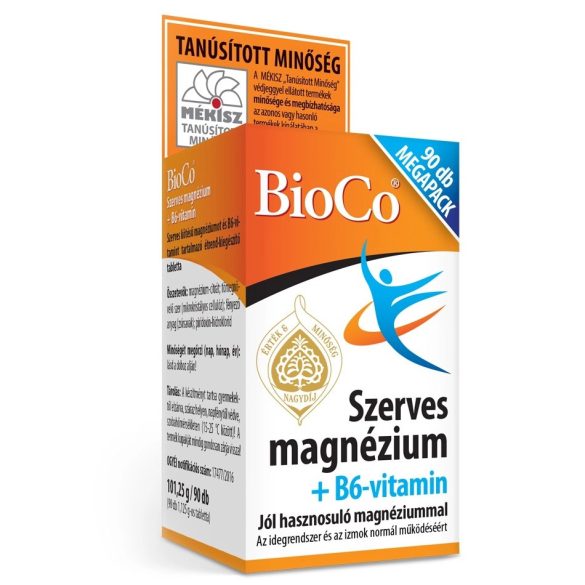 BioCo Szerves Magnézium+ B6-vitamin tabletta 90db