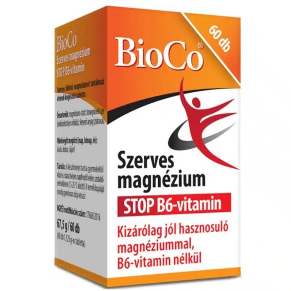 BioCo Szerves Magnézium STOP B6-vitamin tabletta 60db