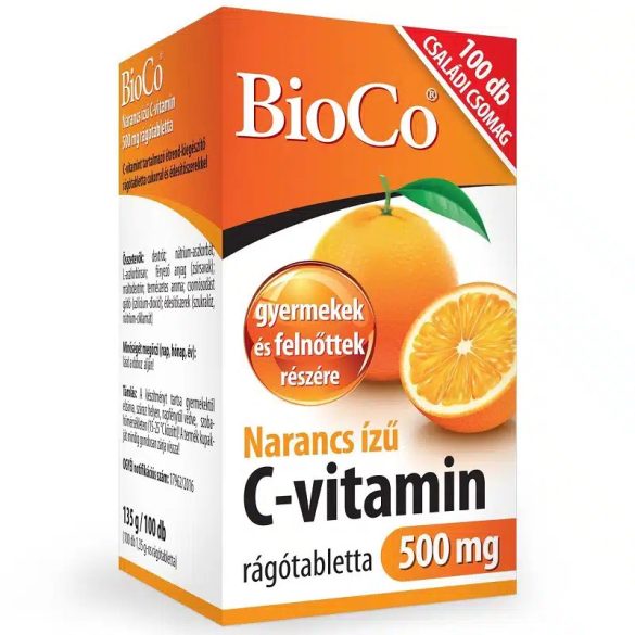 BioCo C-vitamin 500mg narancs ízű rágótabletta 100db