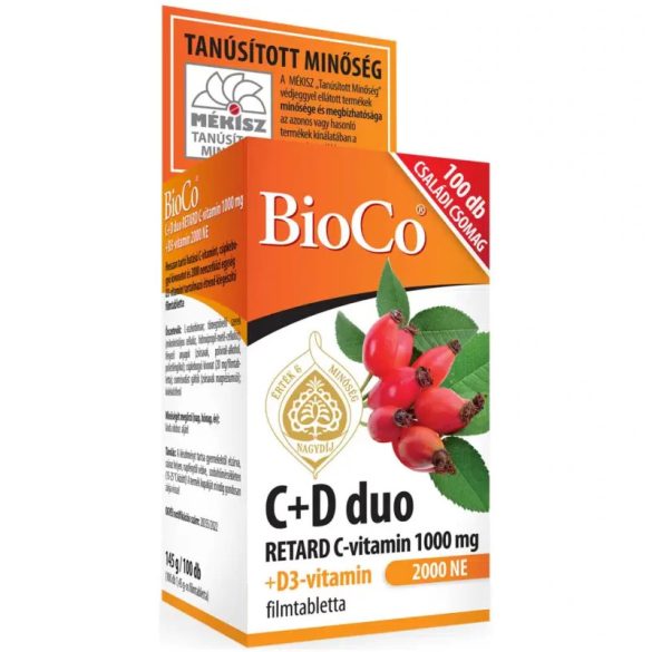 BioCo C+D duo Retard C-vitamin 1000 mg + D3-vitamin 2000 NE filmtabletta 100x