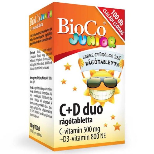 BioCo C+D duo junior erdei gyümölcs ízű rágótabletta - 100 db
