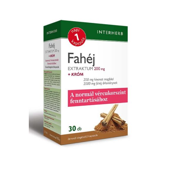 Interherb Napi 1 fahéj extraktum 200mg + króm kapszula - 30db