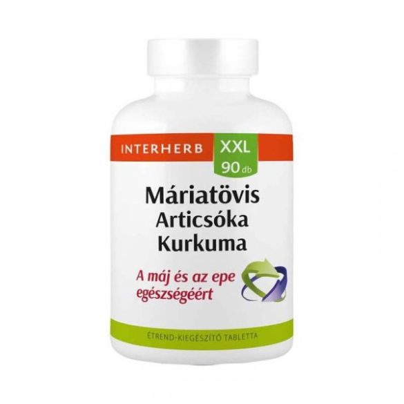 Interherb XXL Máriatövis & articsóka & kurkuma tabletta - 90db