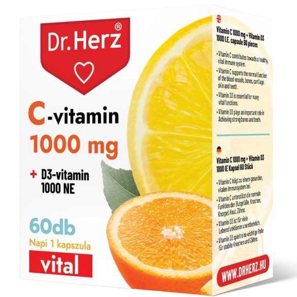 Dr. Herz C-vitamin 1000mg + D3-vitamin 1000NE kapszula 60db