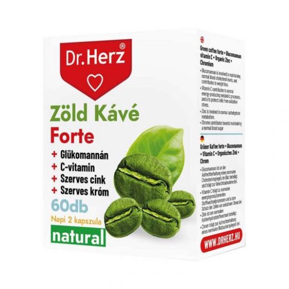 Dr. Herz Zöld kávé forte + C-vitamin + glükomannán kapszula 60db