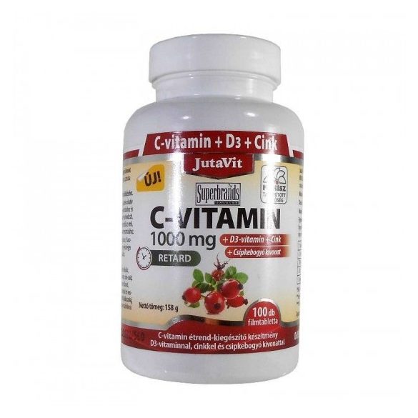 JutaVit C-vitamin 1000 mg +D3 Csipkebogyó FORTE rágótabletta 60db