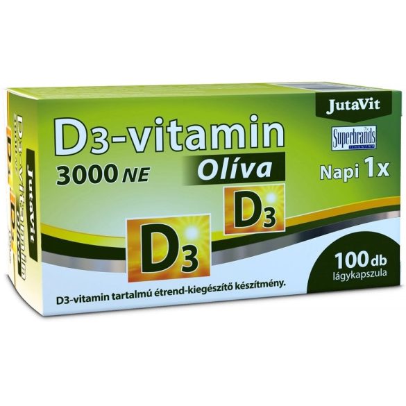 JutaVit D3-vitamin 3000 NE Olíva lágy kapszula - 100db